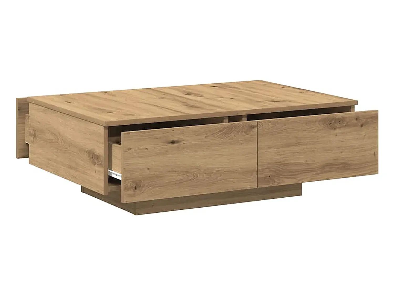 New Mesa de centro | Mesa de apoio 90x60x31 cm deriv. madeira carvalho artisiano Castanho