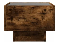 Mesa de centro | Mesa de apoio c/ LEDs 40x40x30 cm derivados de madeira^ Mesa De Centro
