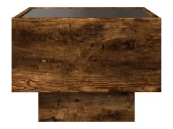 Mesa de centro | Mesa de apoio c/ LEDs 40x40x30 cm derivados de madeira^ Mesa De Centro