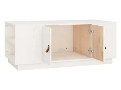 Outlet Mesa de centro | Mesa de apoio 100x50x41 cm pinho maciço Branco