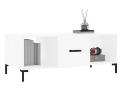 Mesa De Centro| Mesa de centro | Mesa de apoio 102x50x40 cm madeira processada Branco