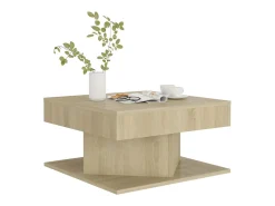 Mesa de centro | Mesa de apoio 57x57x30 cm derivados de madeira carvalho sonoma^ Mesa De Centro