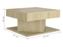Mesa de centro | Mesa de apoio 57x57x30 cm derivados de madeira carvalho sonoma^ Mesa De Centro