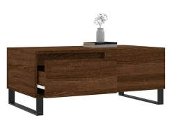 Mesa De Centro* Mesa de centro | Mesa de apoio 90x50x36.5cm derivados madeira carvalho Castanho