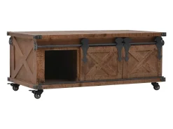Mesa De Centro* Mesa de centro | Mesa de apoio em madeira de abeto maciça 91x51x38 cm Castanho