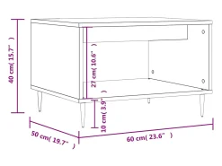 Mesa De Centro* Mesa de centro | Mesa de apoio 60x50x40 cm derivados de madeira sonoma Cinzento
