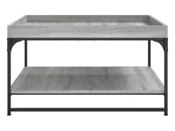 Best Mesa de centro | Mesa de apoio 80x80x45 cm derivados madeira/ferro cinza sonoma Cinzento