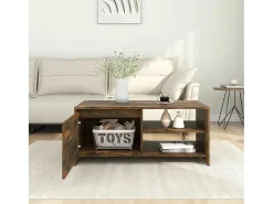 Mesa de centro | Mesa de apoio 102x50x45 cm derivados madeira carvalho fumado^ Mesa De Centro