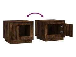 Mesa De Centro| Mesa de centro | Mesa de apoio 51x50x44 cm derivados madeira carvalho fumado Castanho