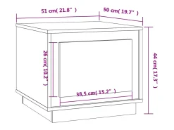 Mesa De Centro| Mesa de centro | Mesa de apoio 51x50x44 cm derivados madeira carvalho fumado Castanho