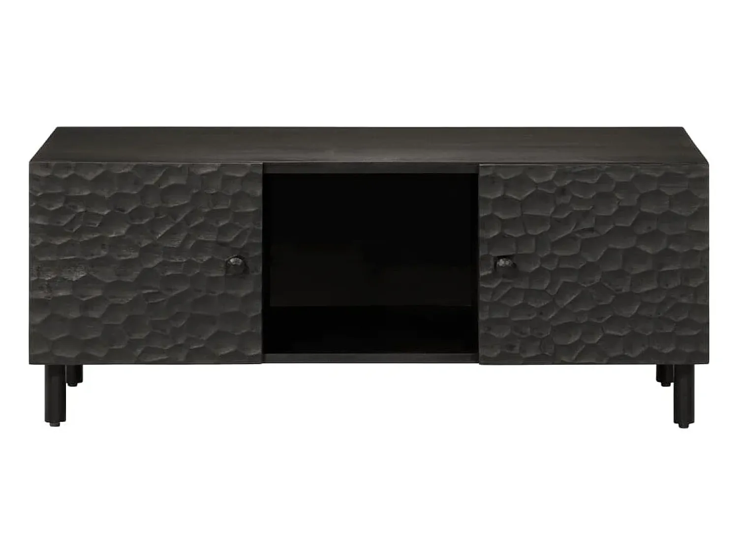 Mesa De Centro* Mesa de centro | Mesa de apoio 100x54x40 cm madeira de mangueira maciça Preto