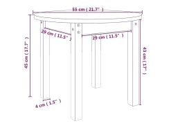 Online Mesa de centro | Mesa de apoio Ø 55x45 cm madeira de pinho maciça Preto