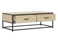 Mesa De Centro* Mesa de centro | Mesa de apoio 100x50x35cm deriv. madeira/metal carvalho sonoma Castanho