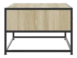 Mesa De Centro* Mesa de centro | Mesa de apoio 100x50x35cm deriv. madeira/metal carvalho sonoma Castanho