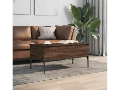 Mesa de centro | Mesa de apoio 100x50x45cm deriv. madeira/metal carvalho^ Mesa De Centro
