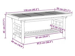 Mesa De Centro| Mesa de centro | Mesa de apoio | Mesa de café 110x55x45 cm bambu Castanho