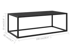 Mesa De Centro| Mesa de centro | Mesa de apoio 100x50x35 cm vidro Preto