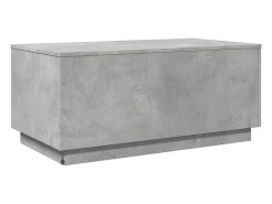 Mesa de centro | Mesa de apoio com luzes LED 90x50x40 cm cimento^ Mesa De Centro