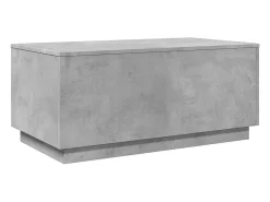 Mesa de centro | Mesa de apoio com luzes LED 90x50x40 cm cimento^ Mesa De Centro
