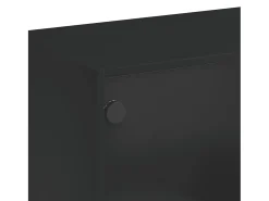 New Mesa de centro | Mesa de apoio c/ portas de vidro 102x50x42 cm Preto