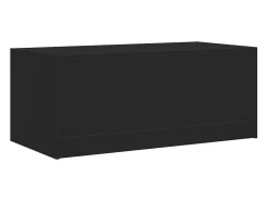New Mesa de centro | Mesa de apoio c/ portas de vidro 102x50x42 cm Preto