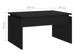 Mesa De Centro* Mesa de centro | Mesa de apoio 68x50x38 cm derivados de madeira Preto