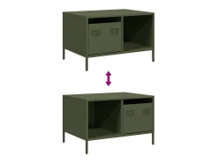 Mesa De Centro* Mesa de centro | Mesa de apoio 68.5x50x43.5 cm aço laminado a frio -azeitona Verde