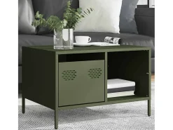 Mesa De Centro* Mesa de centro | Mesa de apoio 68.5x50x43.5 cm aço laminado a frio -azeitona Verde