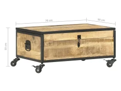 Mesa de centro | Mesa de apoio | Mesa de café 70x50x33 cm madeira de mangueira maciça^ Mesa De Centro