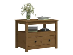 Mesa De Centro| Mesa de centro | Mesa de apoio 71x49x55 cm pinho maciço mel Castanho