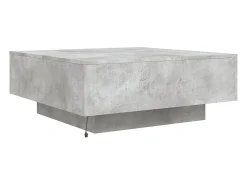Online Mesa de centro | Mesa de apoio | Mesa de café com luzes LED 80x80x31 cm cimento Cinzento