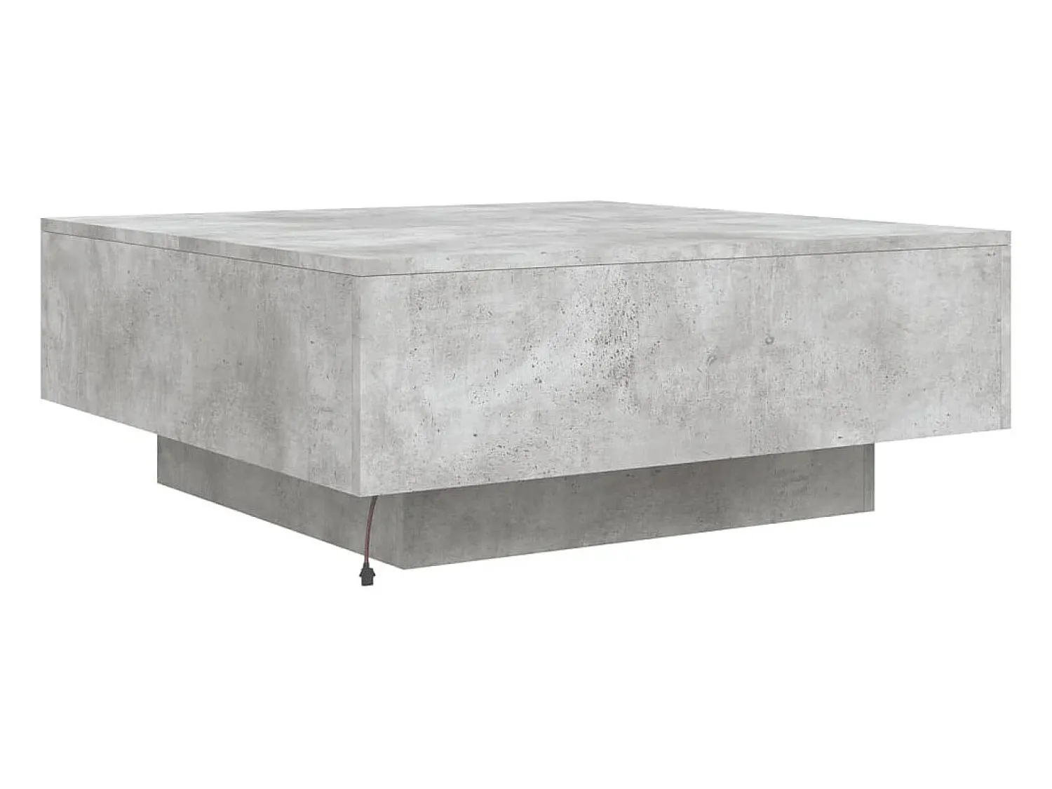 Online Mesa de centro | Mesa de apoio | Mesa de café com luzes LED 80x80x31 cm cimento Cinzento