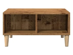 Mesa De Centro| Mesa de centro | Mesa de apoio | Mesa de café 60x60x30 cm derivados de madeira madeira velha Castanho