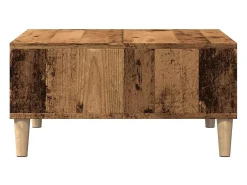 Mesa De Centro| Mesa de centro | Mesa de apoio | Mesa de café 60x60x30 cm derivados de madeira madeira velha Castanho