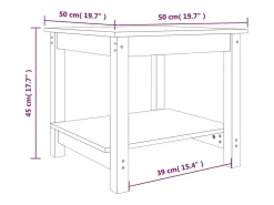 Mesa de centro | Mesa de apoio 50x50x45 cm madeira de pinho maciça^ Mesa De Centro