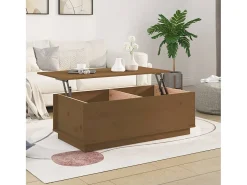 Mesa De Centro* Mesa de centro | Mesa de apoio 100x50x35 cm pinho maciço mel Castanho