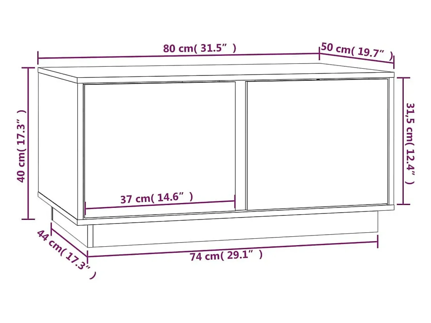 Mesa De Centro| Mesa de centro | Mesa de apoio 80x50x40 cm madeira de pinho maciça -mel Castanho
