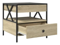 Mesa de centro | Mesa de apoio luzes LED Infinity 50x50x51 cm carvalho sonoma^ Mesa De Centro