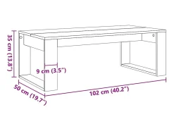 Mesa De Centro* Mesa de centro | Mesa de apoio | Mesa de café 102x50x35 cm deriv. madeira carvalho artisiano Castanho