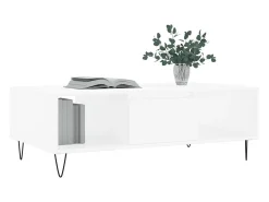 Mesa De Centro| Mesa de centro | Mesa de apoio 104x60x35 cm derivados de madeira Branco