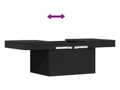 Mesa De Centro| Mesa de centro | Mesa de apoio 100x55x40 cm derivados de madeira Preto