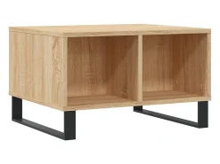 Mesa De Centro* Mesa de centro | Mesa de apoio 60x50x36.5 cm derivados madeira carvalho sonoma Castanho