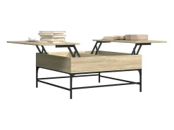 Mesa De Centro| Mesa de centro | Mesa de apoio 95x95x45 cm deriv. madeira/metal carvalho sonoma Bege