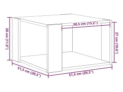 Mesa de centro | Mesa de apoio Madeira antiga 51.5x51.5x30 cm^ Mesa De Centro