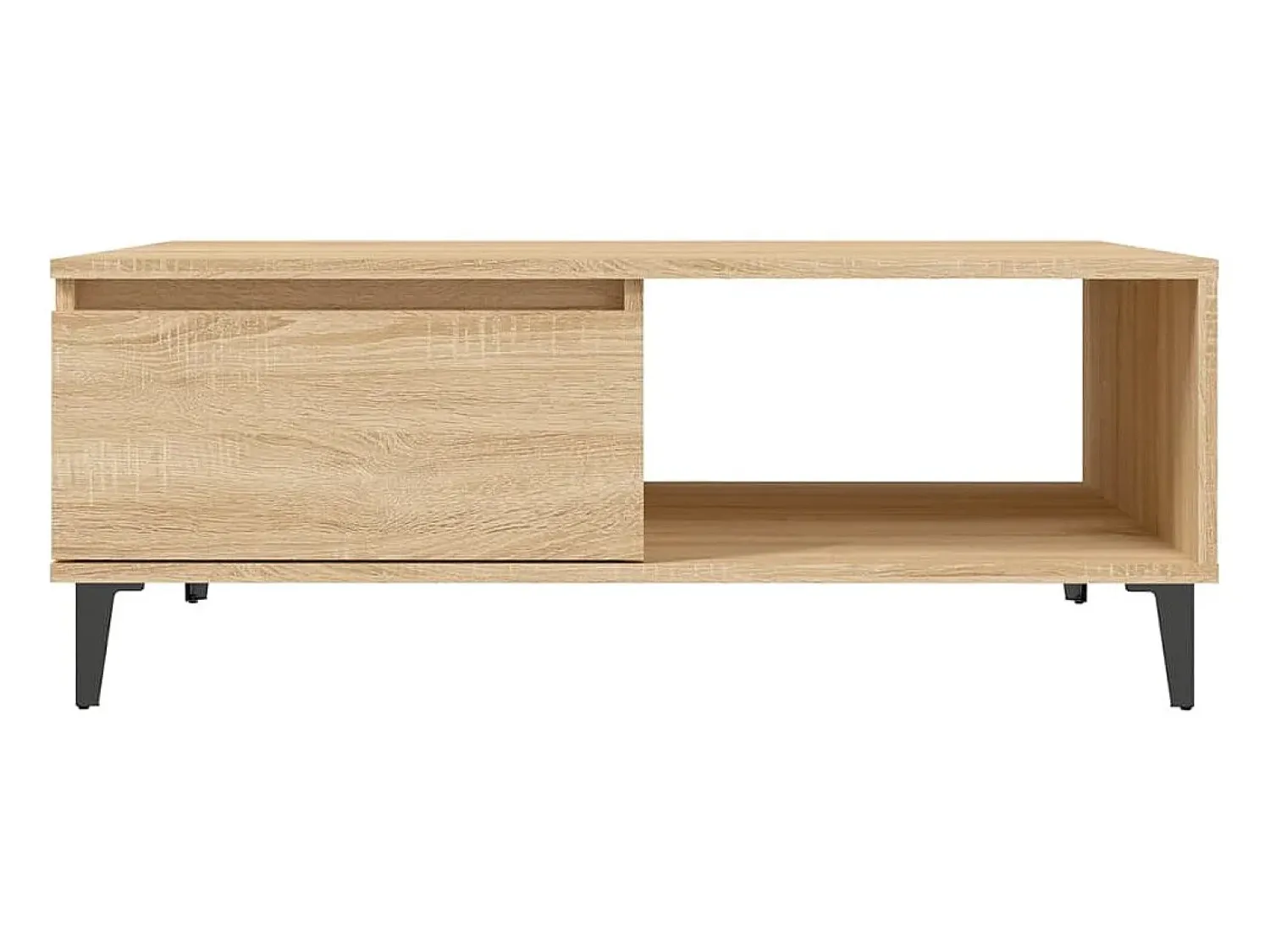 Mesa De Centro* Mesa de centro | Mesa de apoio 90x60x35 cm derivados de madeira carvalho sonoma Castanho