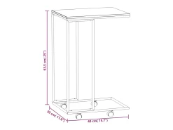 Outlet Mesa de centro | Mesa de apoio c/ rodas 40x30x63.5cm derivados de madeira branca Branco