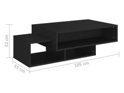 Mesa de centro | Mesa de apoio 105x55x32 cm derivados de madeira^ Mesa De Centro