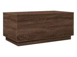 Mesa De Centro* Mesa de centro | Mesa de apoio com luzes LED 90x50x40 cm carvalho Castanho