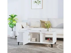 Mesa De Centro| Mesa de centro | Mesa de apoio 102x50x40 cm madeira processada Branco