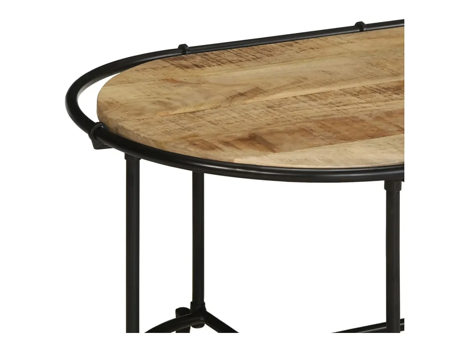 Mesa De Centro| Mesa de centro | Mesa de apoio | Mesa de café 110x55x40 cm madeira de mangueira áspera maciça Castanho
